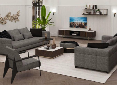 Gray armchair stainless steel feet modern living room furniture armchair sofa couch
